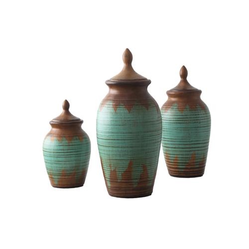 地中海风格仿古陶瓷罐子摆件插花瓶地中海摆件现售产品